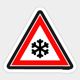 Ice Warning Sign Sticker